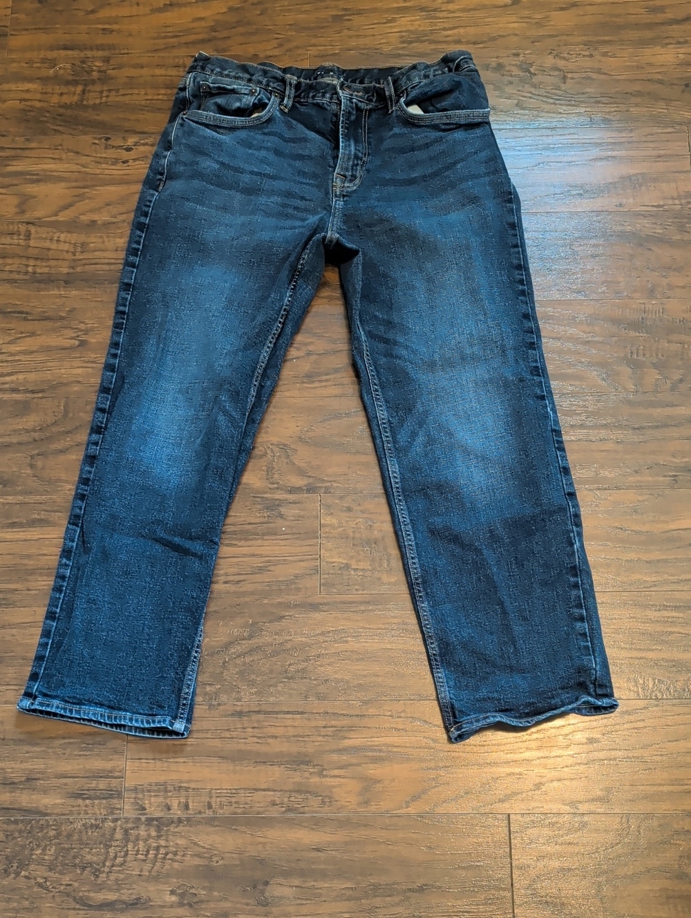 Dark Wash Straight Leg Jeans - Deep Indigo
